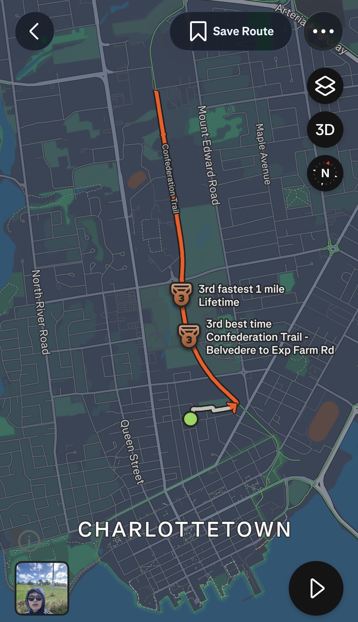map of my short run during recovery